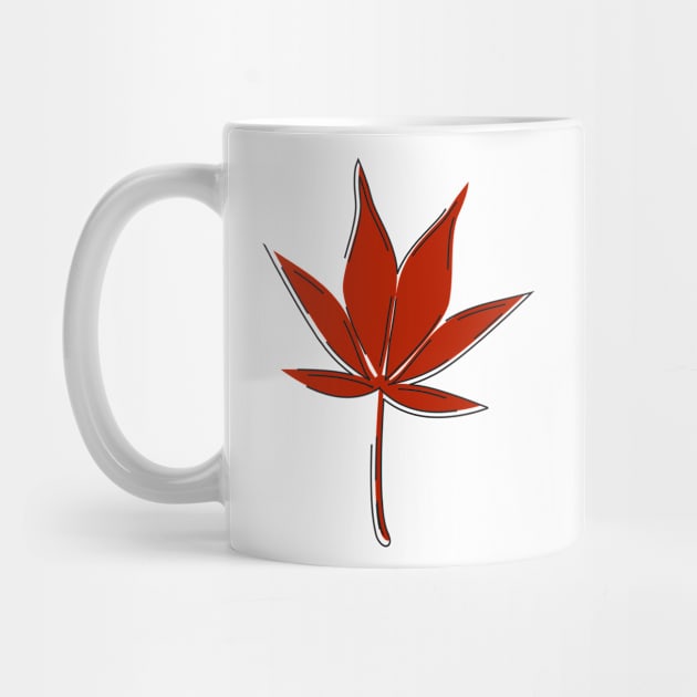 Japanese Maple Tree Leaf by InkyArt